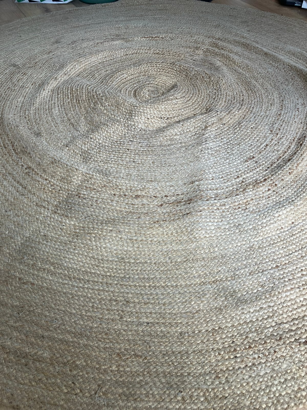 Rond jute kleed - 2 meter doorsnee, Huis en Inrichting, Ophalen, Gebruikt, Beige, Rond