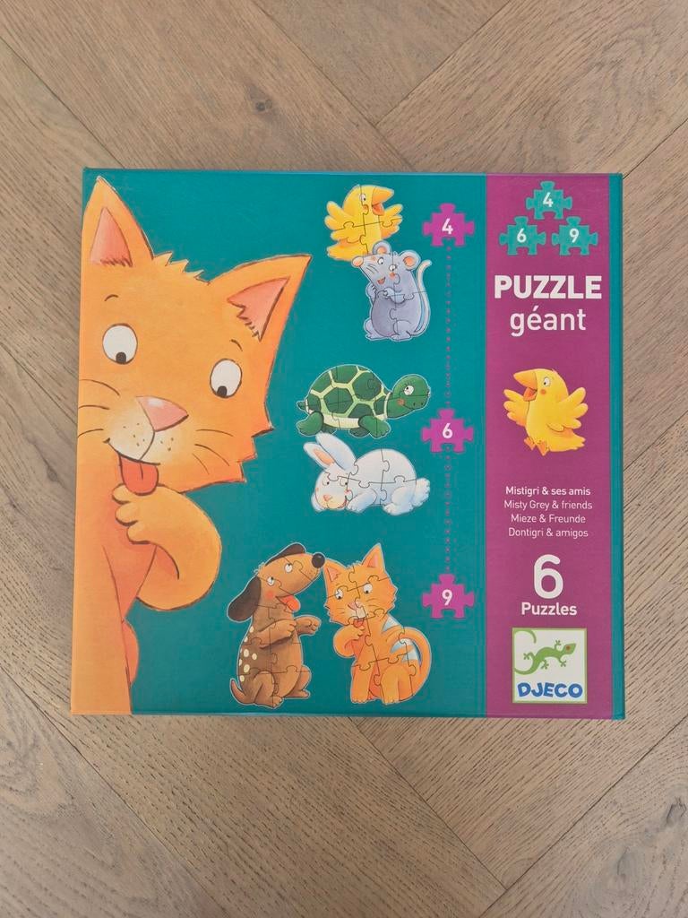 Djeco Dierenpuzzels 4-9 Stukjes - Stevig Karton 2+, Ophalen of Verzenden, Minder dan 10 stukjes, Gebruikt, 2 tot 4 jaar