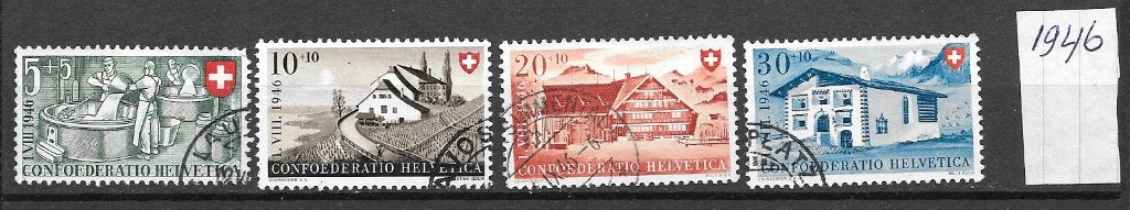 1946 Zwitserland serie Pro Patria 1946, Ophalen of Verzenden, Gestempeld
