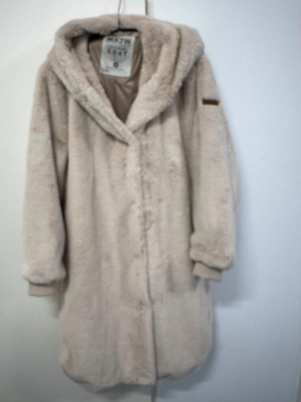 Moscow Coat teddy jas met capuchon - Maat L, Kleding | Dames, Ophalen of Verzenden, Zo goed als nieuw, Maat 42/44 (L), Beige