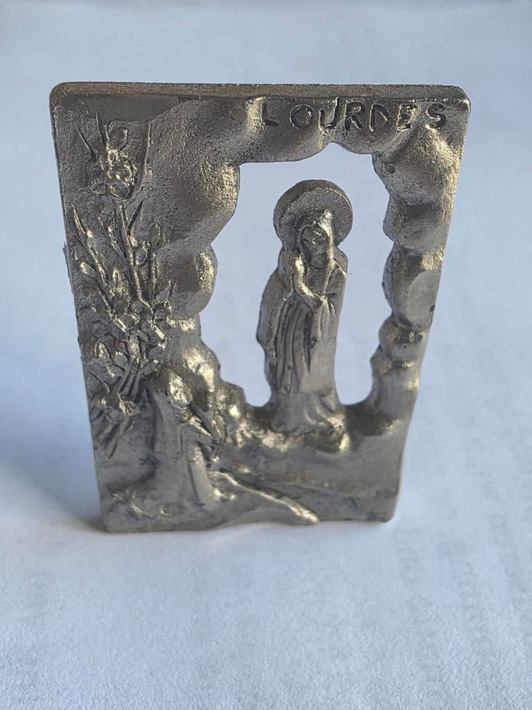 Vintage Lourdes Devotioneel Plaquette - Mariaverschijning, Antiek en Kunst, Ophalen of Verzenden