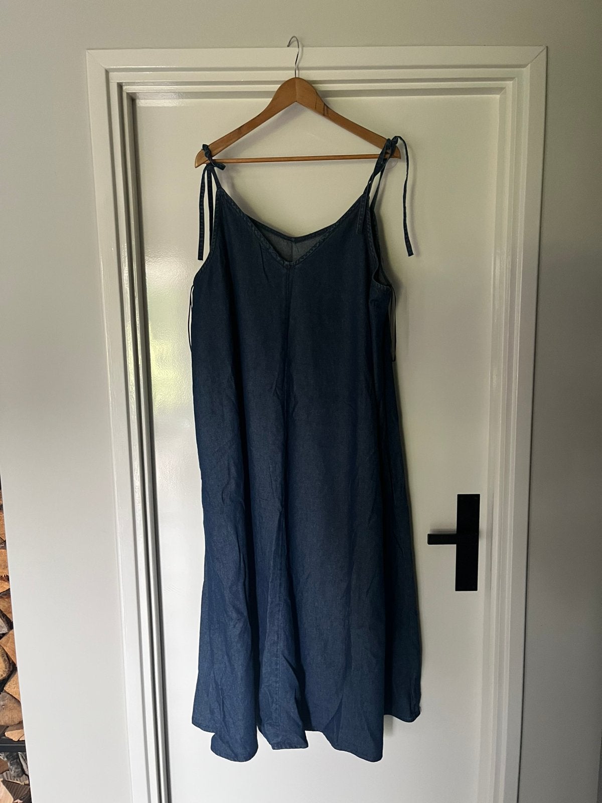 Pieces jurk maat 50 denim, Kleding | Dames, Grote Maten, Ophalen of Verzenden, Zo goed als nieuw, Blauw, Jurk