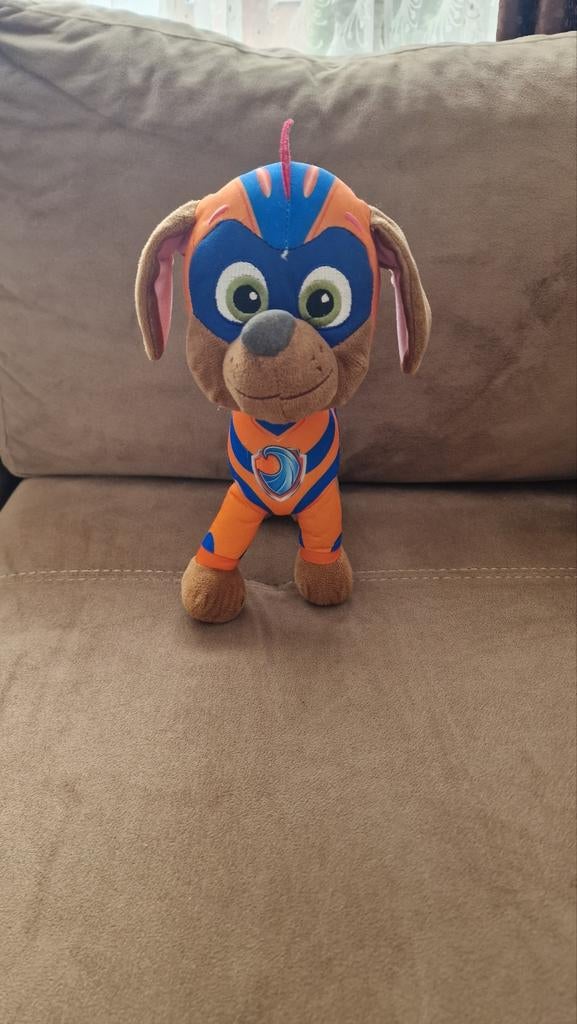 Paw Patrol Zuma knuffel - Aqua Pups, Oranje, Overige merken, Zo goed als nieuw, Middelgroot (20 tot 80 cm)