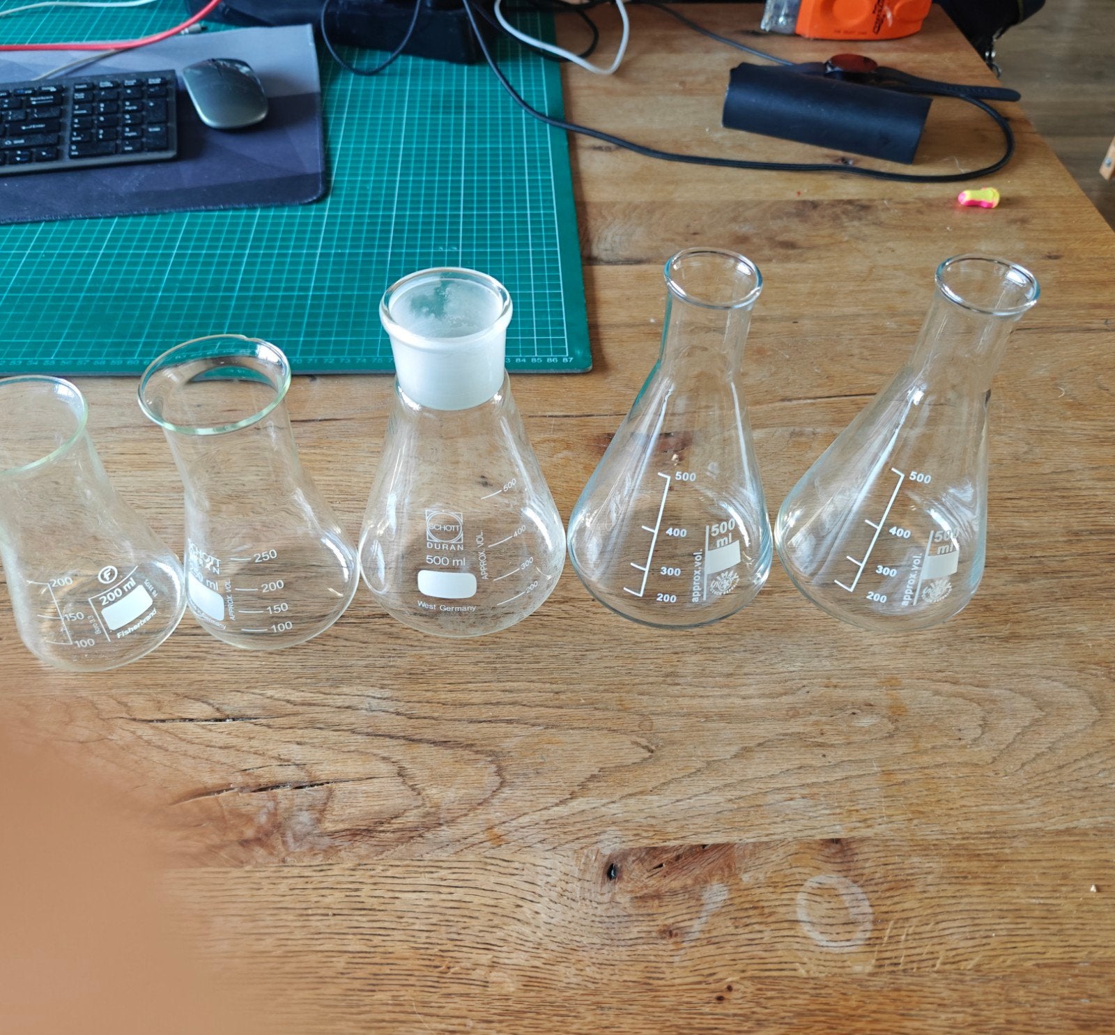 Erlenmeyer kolven - Diverse maten en merken, Verzamelen, Glas en Borrelglaasjes, Ophalen of Verzenden