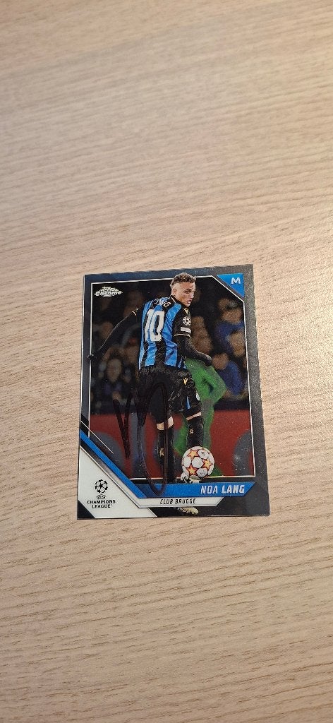 Topps Trading Card met handtekening; Noa Lang # Club Brugge, Ophalen of Verzenden, Nieuw, Buitenlandse clubs, Spelerskaart