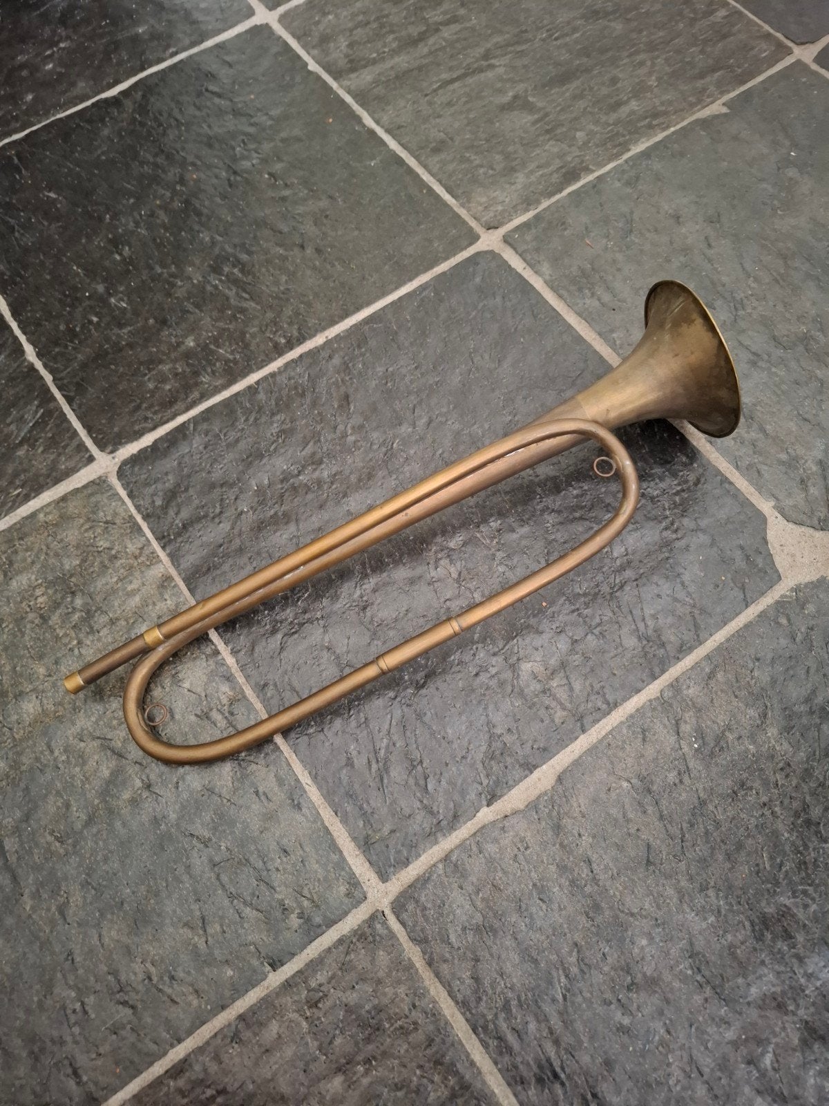 Vintage Jachthoorn / Trompet - Decoratief Messing Instrument, Ophalen of Verzenden, Gebruikt, Overige typen