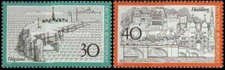 WEST DUITSLAND 1972 Toerisme (VII) - Helgoland en Heidelberg, Verzenden, BRD, Postfris