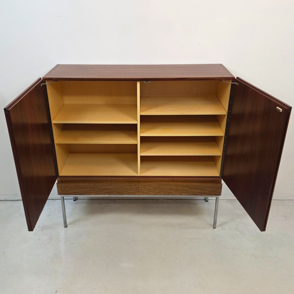 Highboard palissander Dieter Waeckerlin voor Behr model B60, Ophalen, Met plank(en), Gebruikt, 100 tot 150 cm