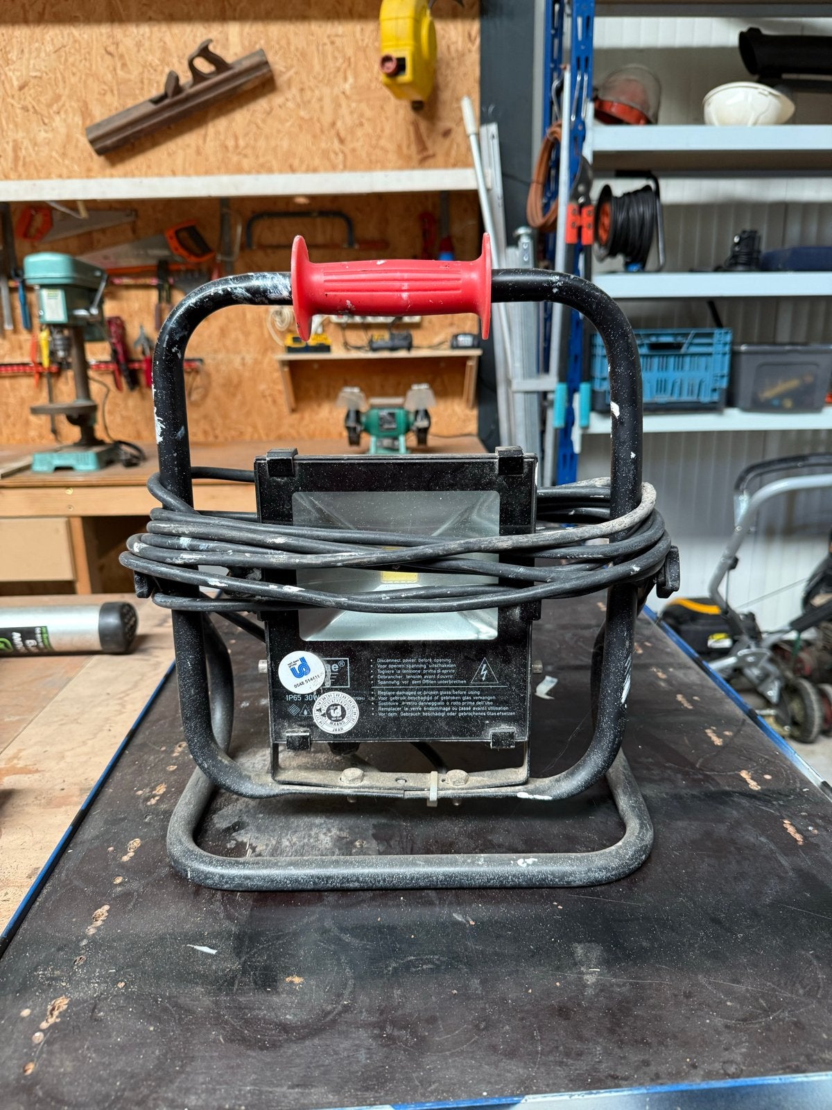Bouwlamp / Werkspot met statief, Doe-het-zelf en Verbouw, Bouwverlichting, Ophalen, Gebruikt, Met statief, Lamp met armatuur