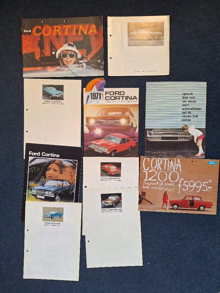 10x brochure FORD CORTINA, Verzenden, Ford