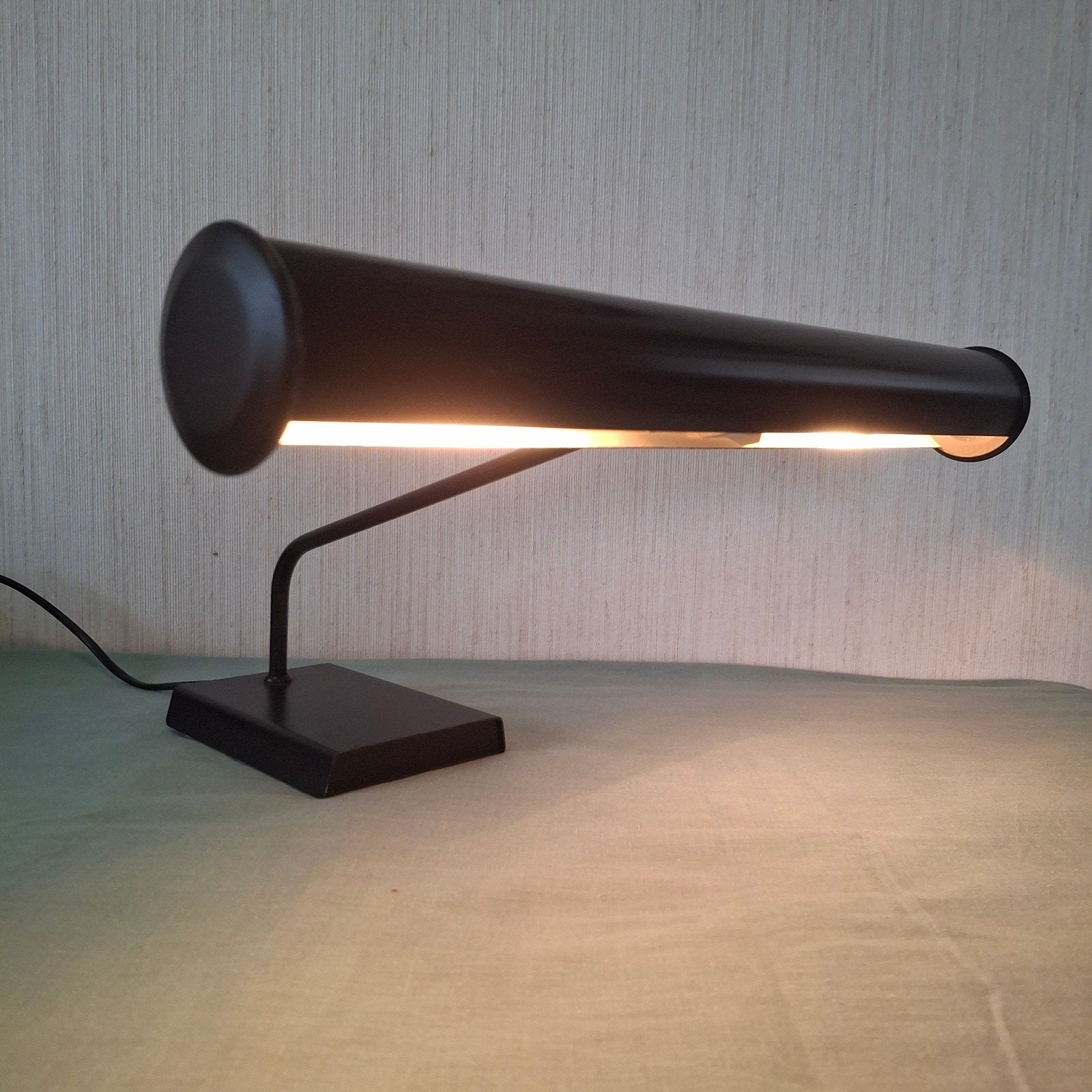 Vintage Zwarte Bureaulamp/Pianolamp, Ophalen of Verzenden