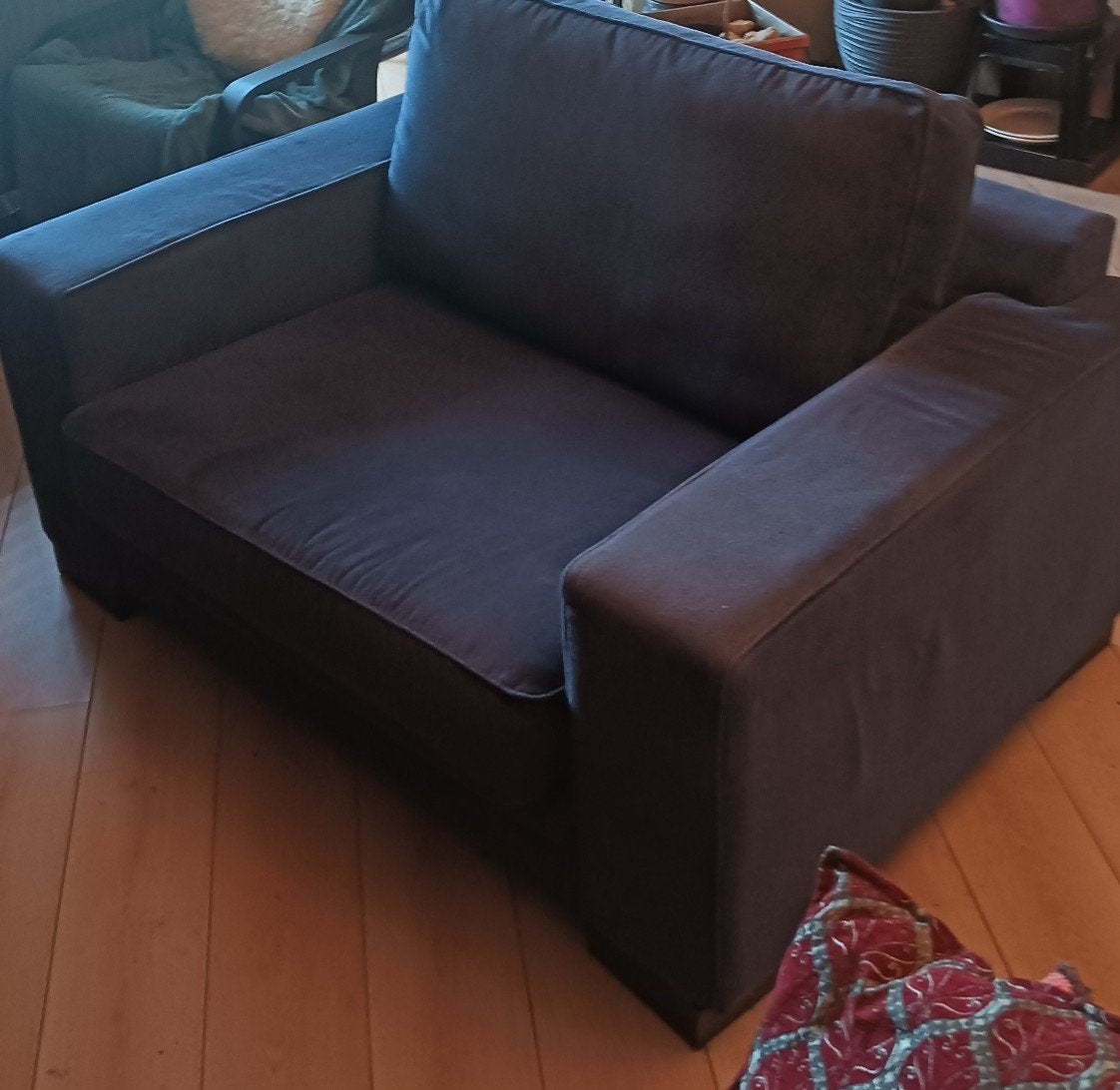 Robuuste fauteuil donker blauw, Huis en Inrichting, Ophalen, 75 tot 100 cm, Eenpersoons, Minder dan 150 cm