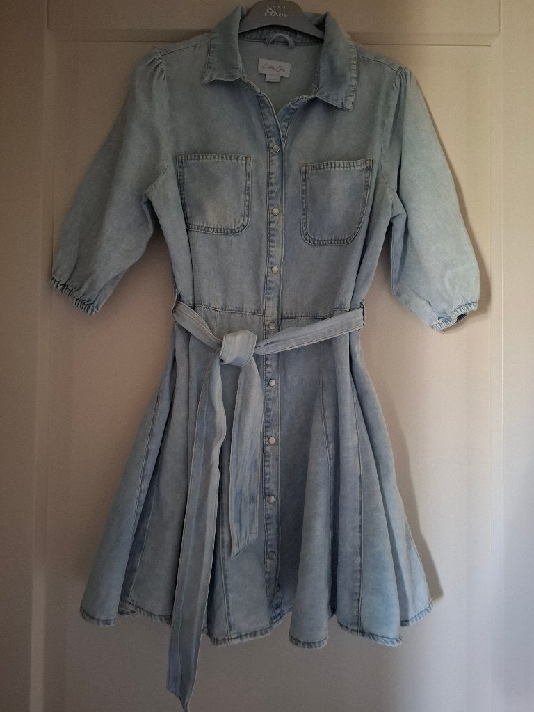 Spijkerjurkje, Blauw, Ophalen of Verzenden, Zo goed als nieuw, Maat 36 (S)