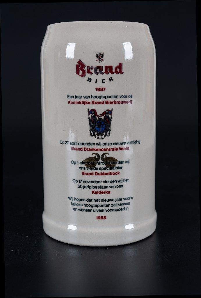 Brand bier jaar pul voorspoedig 1988, Verzamelen, Ophalen of Verzenden, Gebruikt, Pul(len), Brand