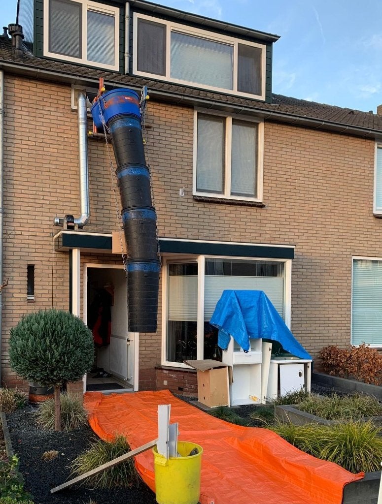 Te huur 6-delig stortkoker, Ophalen, Gebruikt
