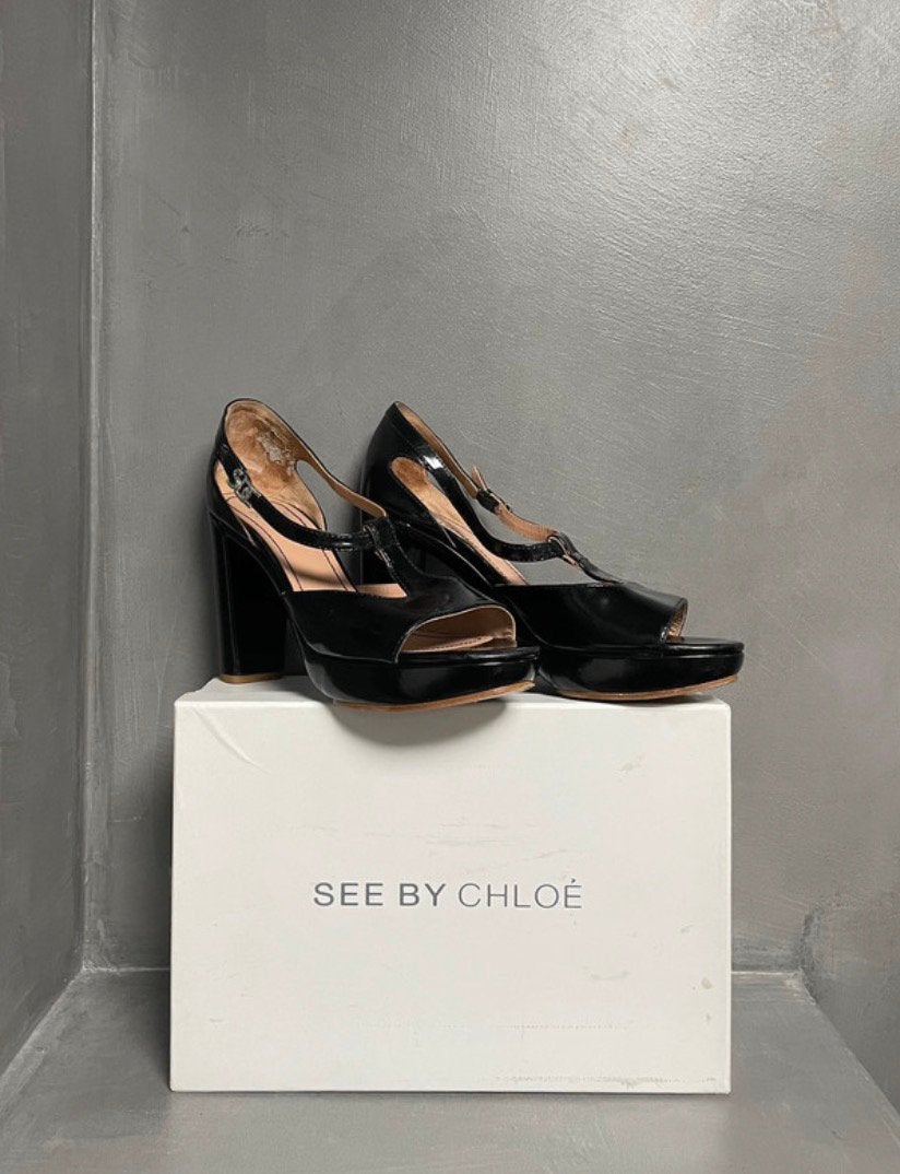 See by Chloe hakken, Zwart, Ophalen of Verzenden, Zo goed als nieuw, Schoenen met hoge hakken