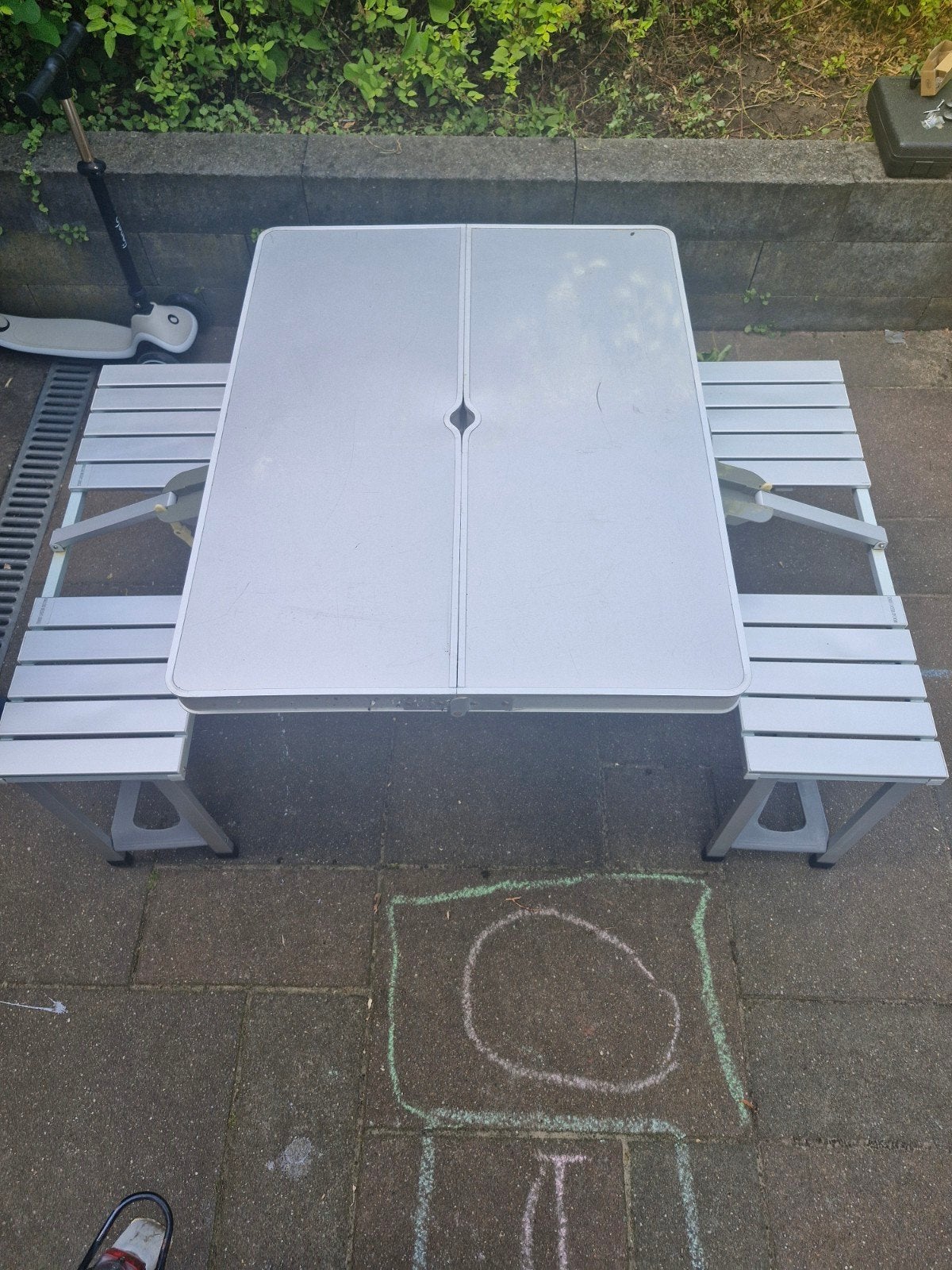 inklapbare picknicktafel, Tuin en Terras, Ophalen, Gebruikt, Aluminium, Inklapbaar