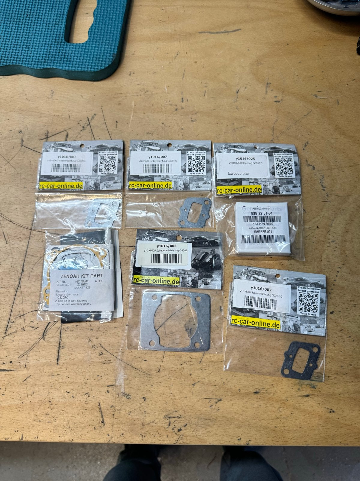 Zenoah G320RC Pakkingen en Zuigerveer Set mcd losi, Ophalen of Verzenden, Nieuw