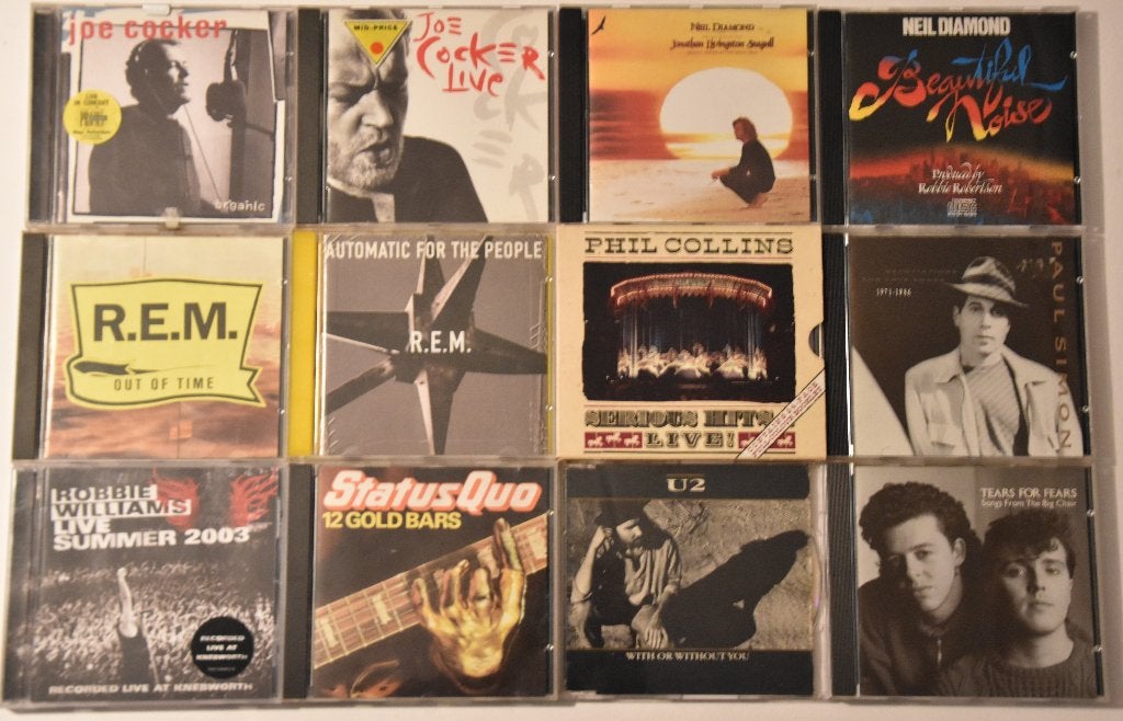 12x CD pop rock R.E.M. Cocker U2 Collins Diamond Status Quo, Ophalen of Verzenden, Zo goed als nieuw, Poprock, Album
