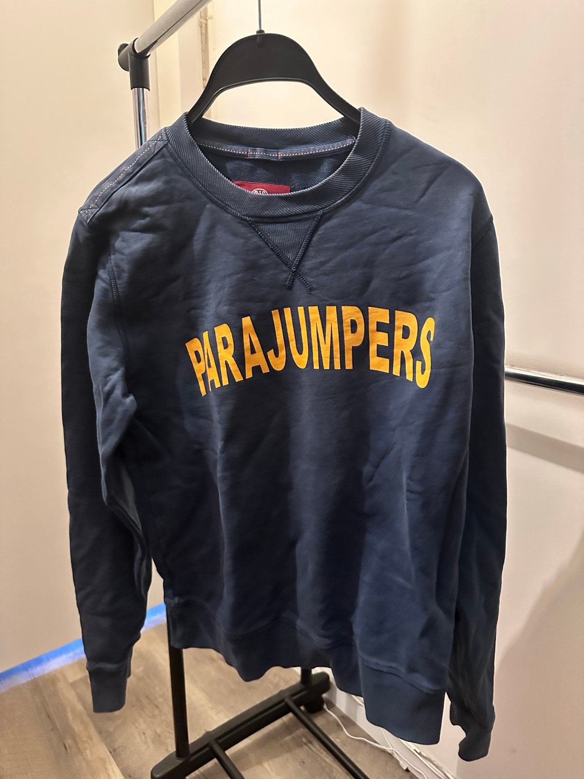 Parajumpers Trui - Donkerblauw met Geel  Logo, Ophalen, Zo goed als nieuw, Maat 46 (S) of kleiner, Blauw