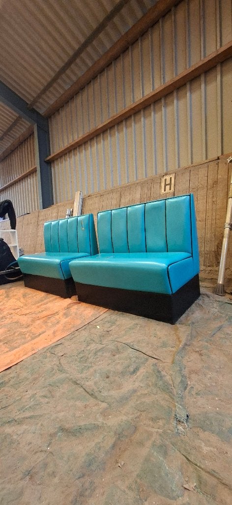 Vintage Diner banken-Turquoise (2 stuks), Huis en Inrichting, Ophalen, Overige materialen, Gebruikt, U.S.A vintage