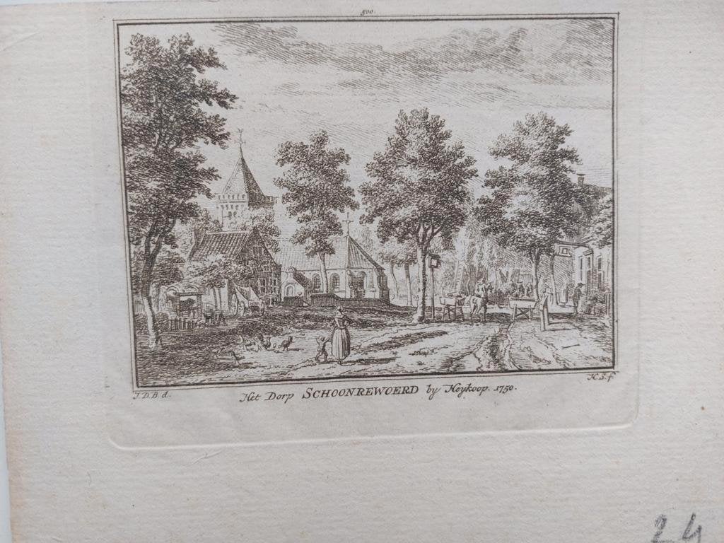 500 / Dorp Schoonrewoerd bij Heykoop - Heijkoop, Antiek en Kunst, Ophalen of Verzenden