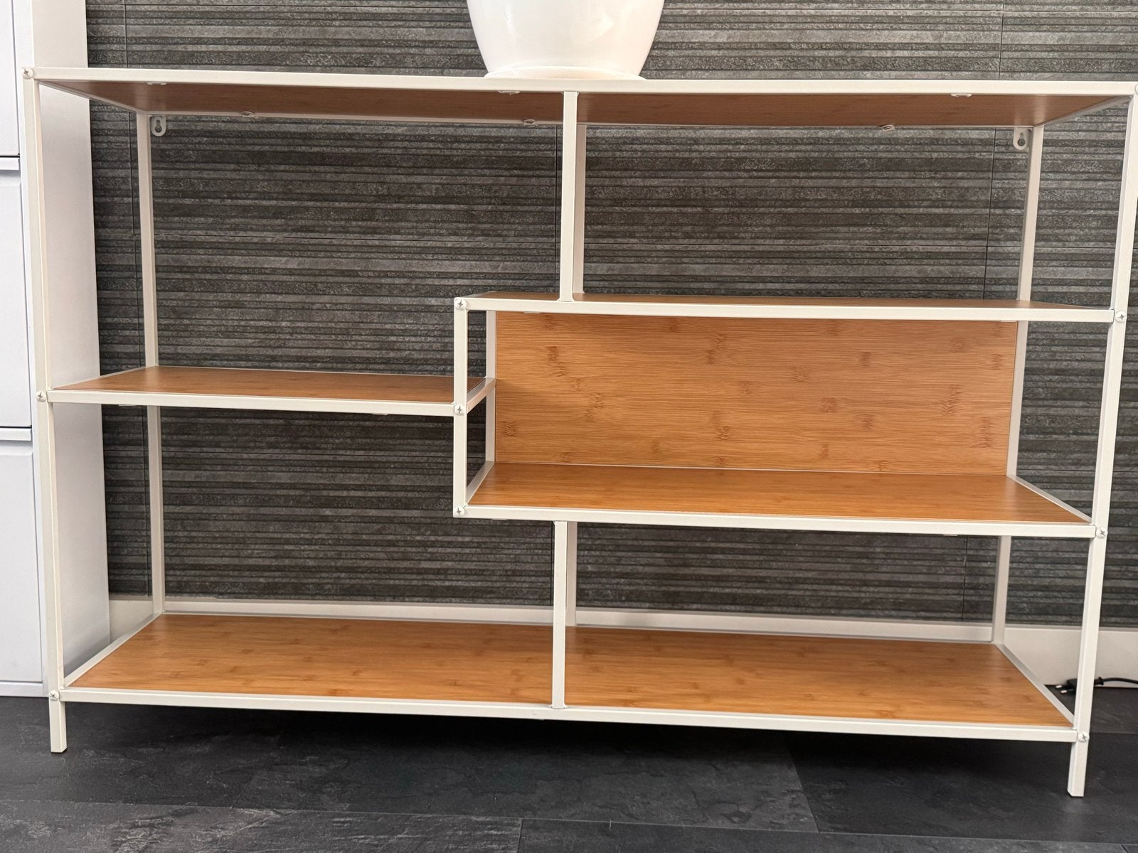 Actona Shelf Unit – White Metal & Bamboo Finish, Ophalen, Zo goed als nieuw