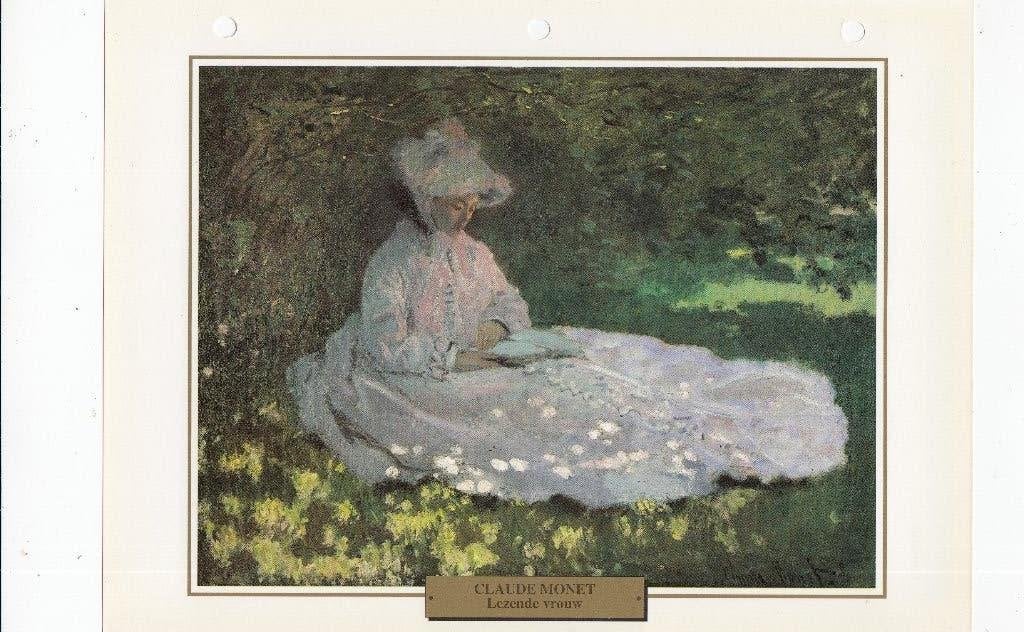 Offsetdruk Claude Monet - Lezende Vrouw (1995), Ophalen of Verzenden