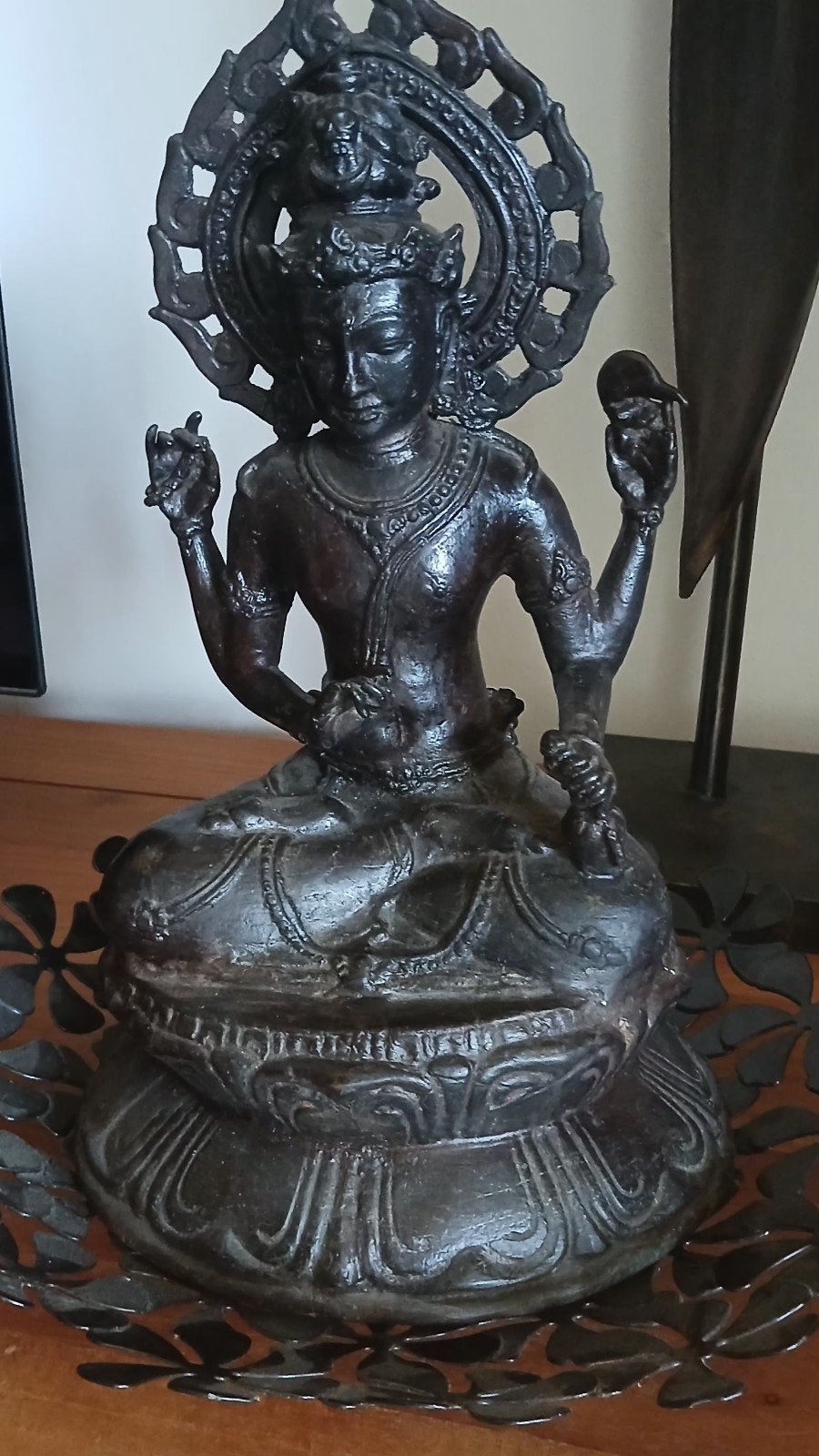 Antieke Prajnaparamita Beeld Brons Vierarmige Wijsheidsgodin, Ophalen of Verzenden