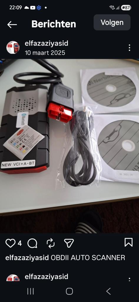 OBDII Auto Scanner NEW VCI+A-BT met Bluetooth, Auto diversen, Auto-accessoires, Ophalen of Verzenden, Zo goed als nieuw