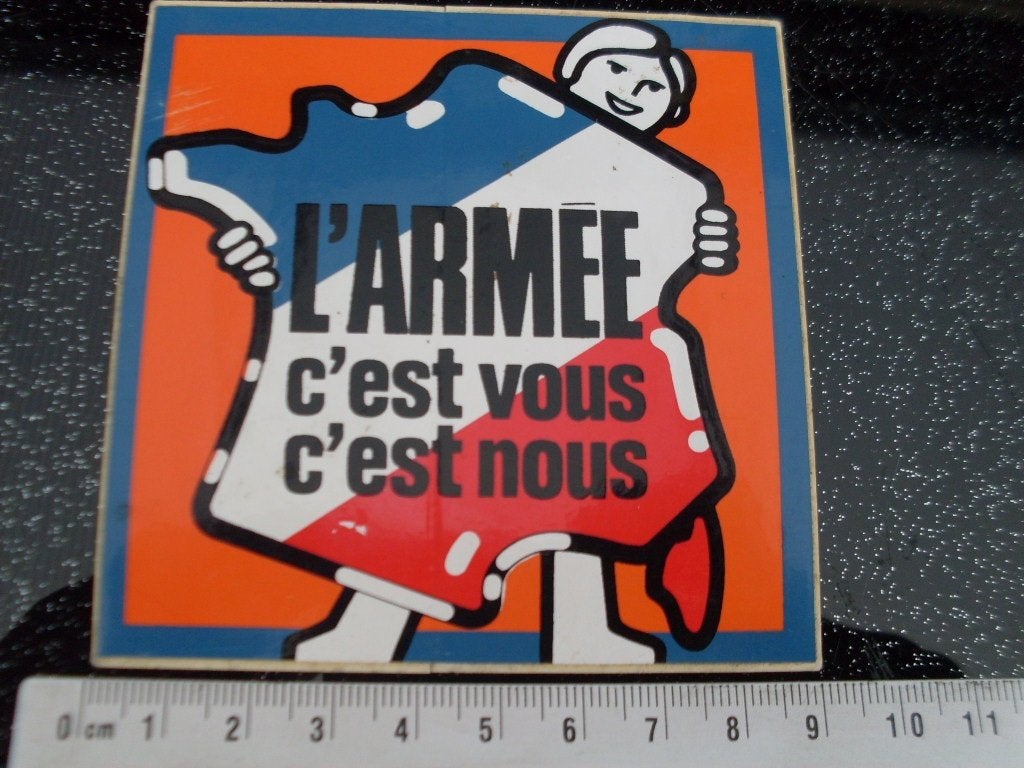 sticker l'armee c'est vous c'est nous leger frankrijk army, Verzenden, Zo goed als nieuw, Bedrijf of Vereniging