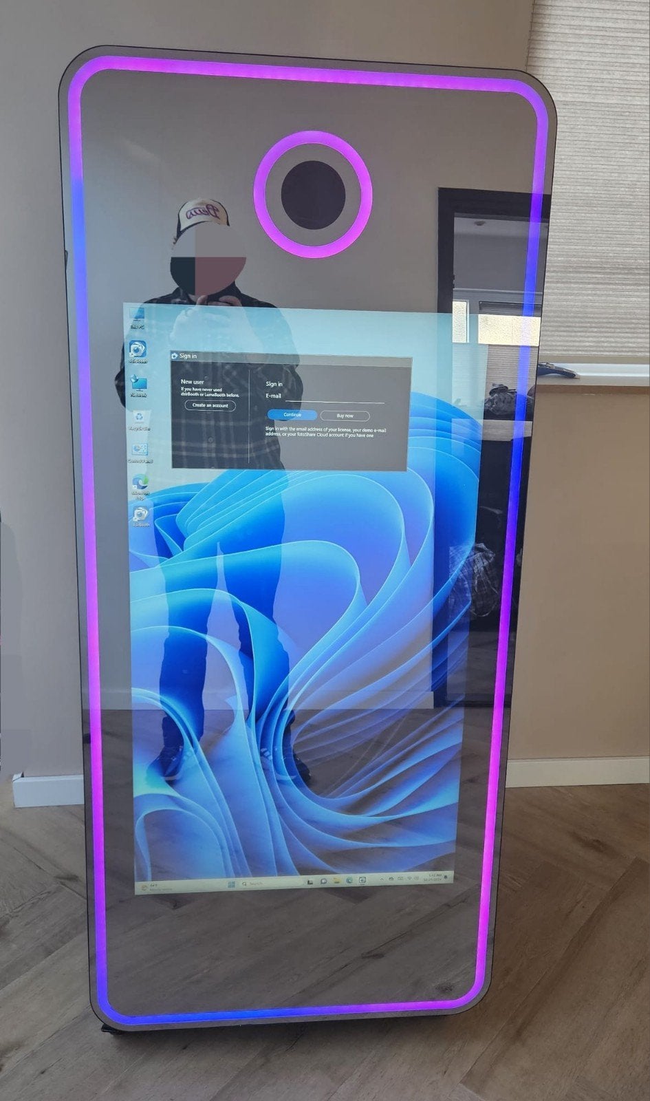 Mirror photobooth 65 inch. Zo goed als nieuw!, Ophalen
