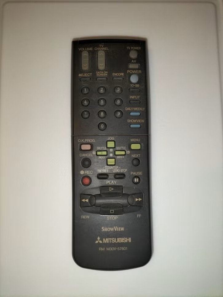 Mitsubishi ShowView Afstandsbediening RM M30V-57601 VHS, Ophalen of Verzenden, Vhs
