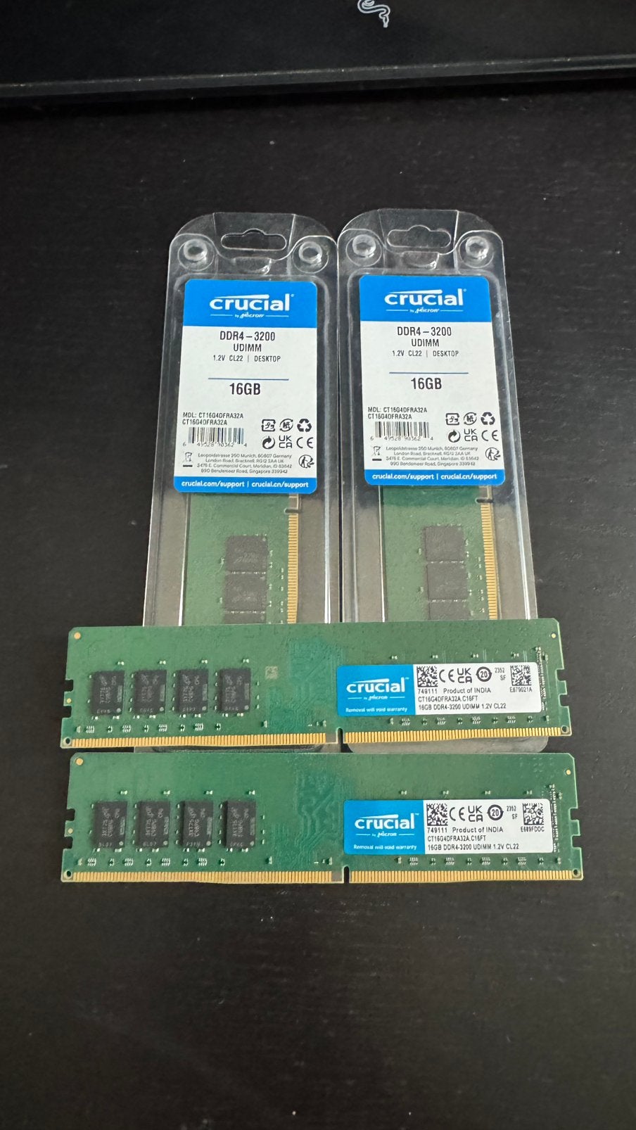 DDR4 Ram 3200Mhz CL22, DDR4, Nieuw, Ophalen of Verzenden, Desktop