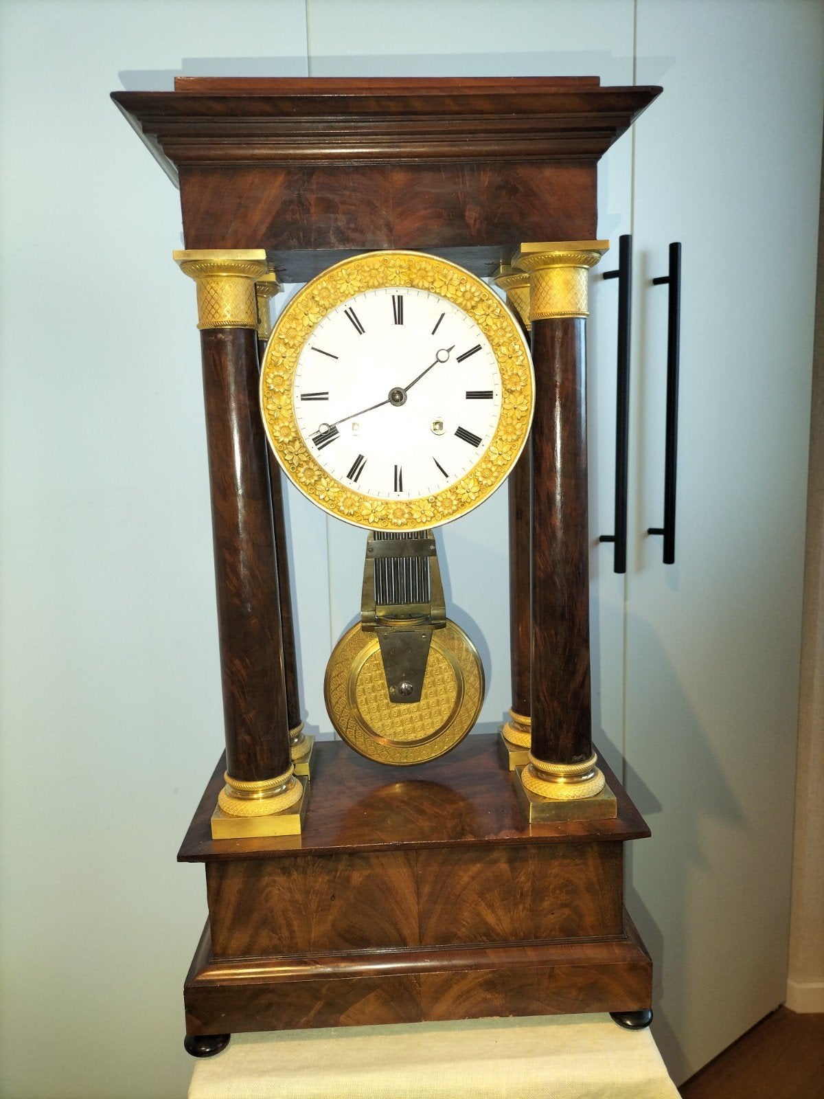 Kolompendule 60 cm hoog , cuba mahonie, Ophalen of Verzenden
