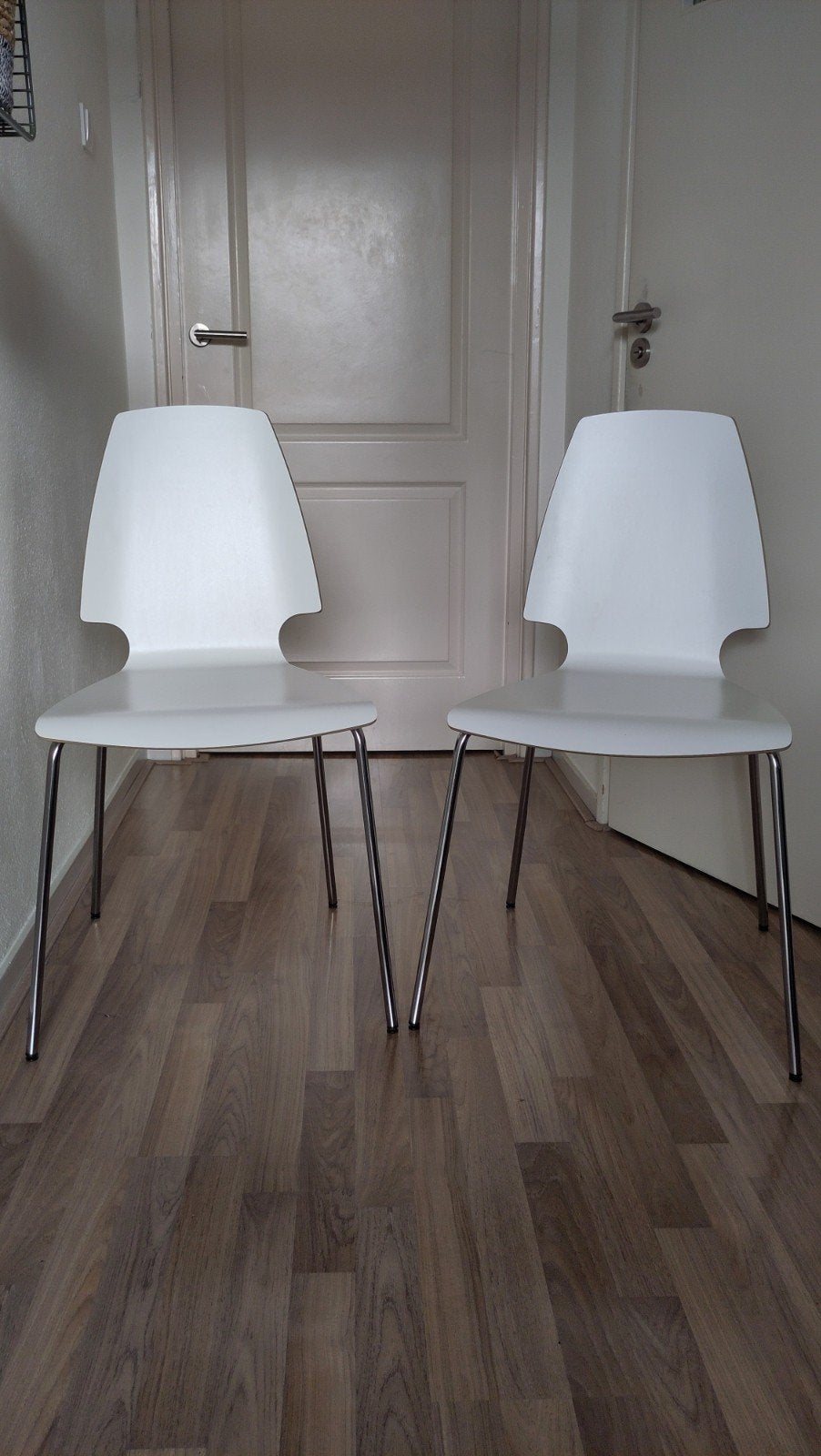 Witte kuipstoelen, Huis en Inrichting, Ophalen, Gebruikt, Wit, Twee