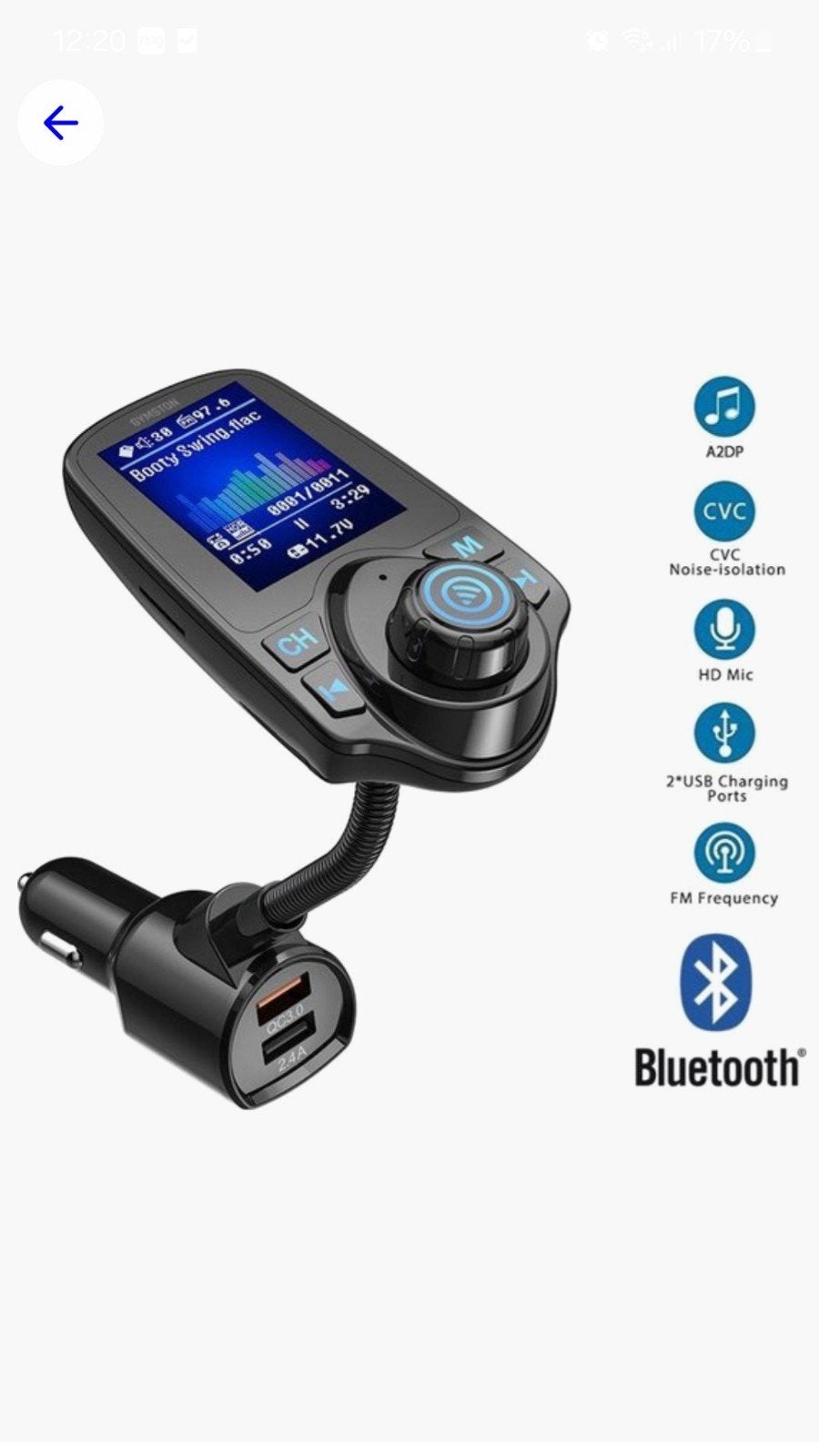 Bluetooth FM Transmitter met USB-oplader voor auto, Ophalen of Verzenden, Zo goed als nieuw