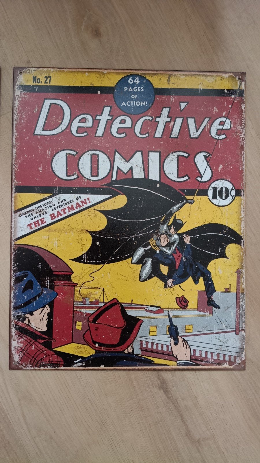 Metalen vintage comic wandborden: Superman & Batman, Verzamelen, Ophalen of Verzenden, A1 t/m A3, Overige onderwerpen, Rechthoekig Staand