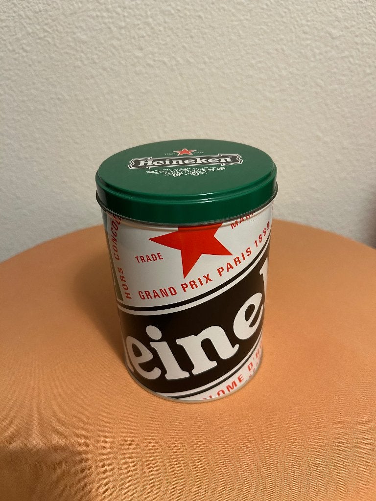Heineken bewaarblikje, Ophalen, Nieuw, Reclamebord, Plaat of Schild, Heineken