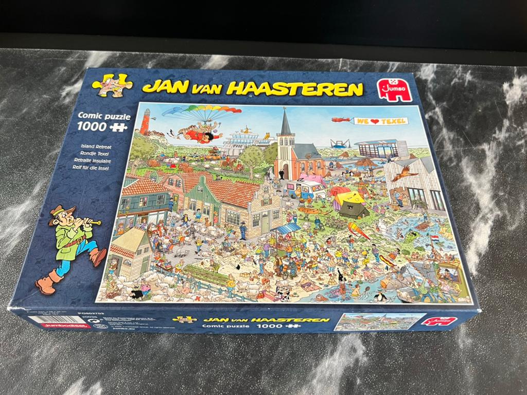 Jan van Haasteren puzzel 1000 stukjes Rondje Texel, Ophalen of Verzenden, 500 t/m 1500 stukjes, Zo goed als nieuw