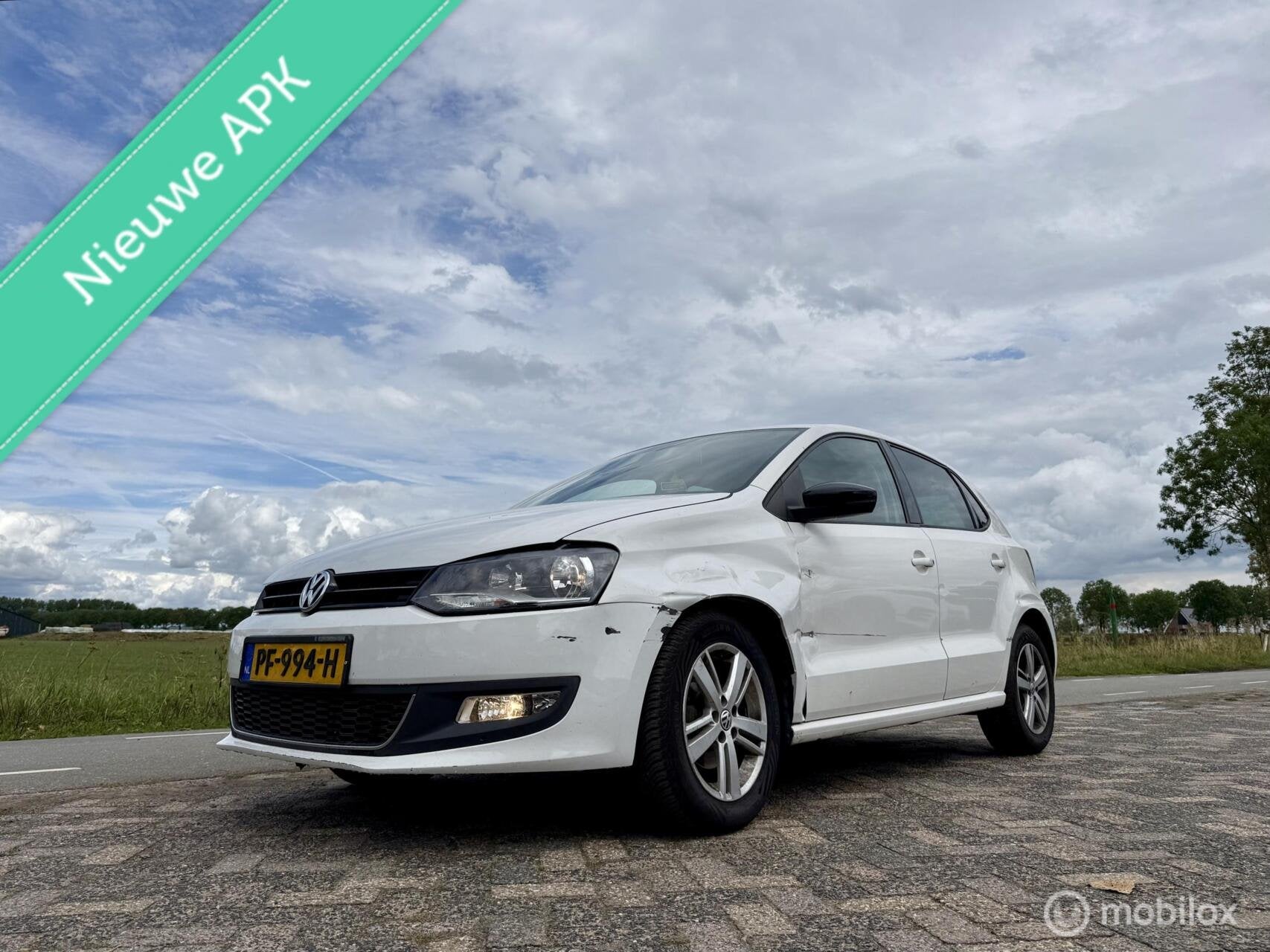 Volkswagen Polo 1.6 TDI BlueMotion Highline, BJ 2013, Export, Auto's, Voorwielaandrijving, Euro 5, Gebruikt, Wit