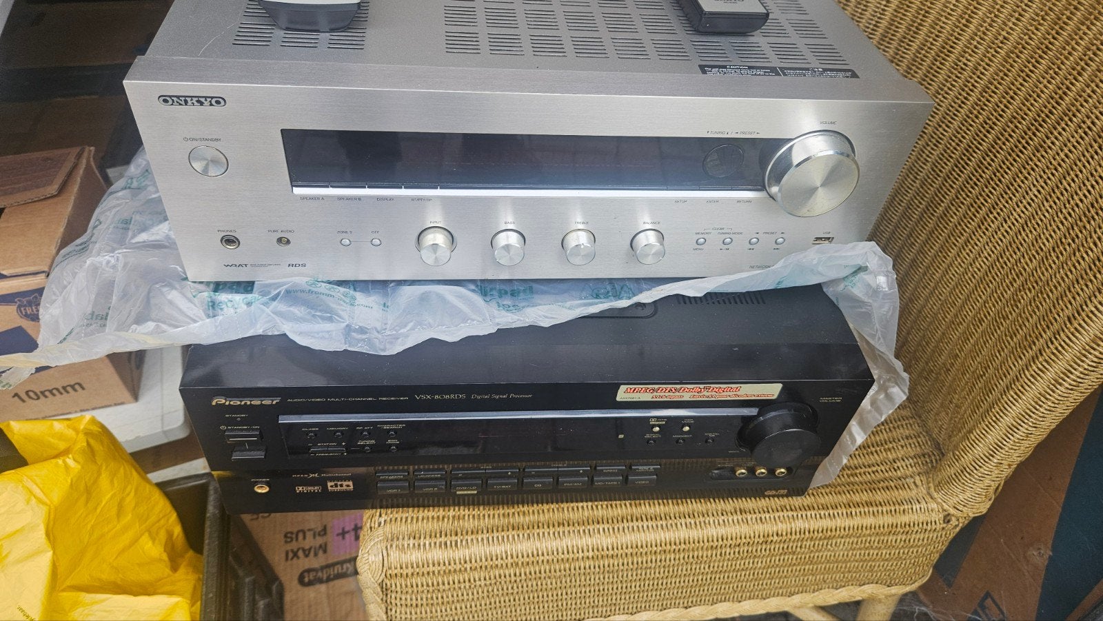 TUNNER VERSTERKER TYPE ONKYO TX8050.PIONEER 808 zie beschri, Ophalen of Verzenden, Gebruikt, 120 watt of meer, Onkyo