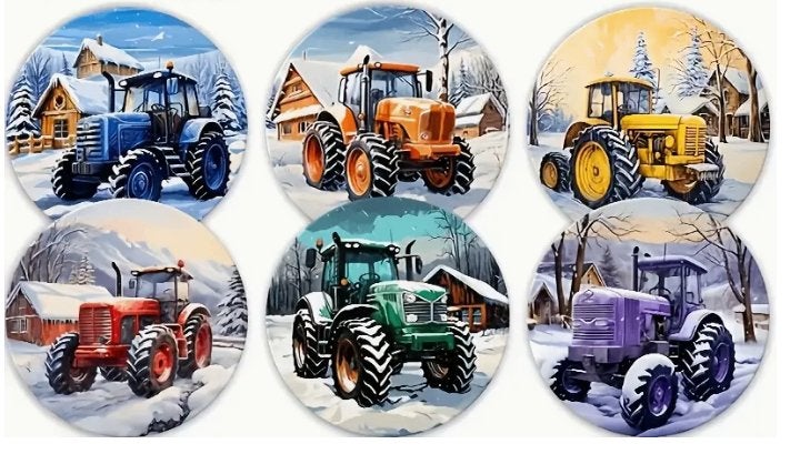 Onderzetters met Tractor afbeeldingen, Hout, Glasonderzetter, Stapelbaar, Ophalen of Verzenden