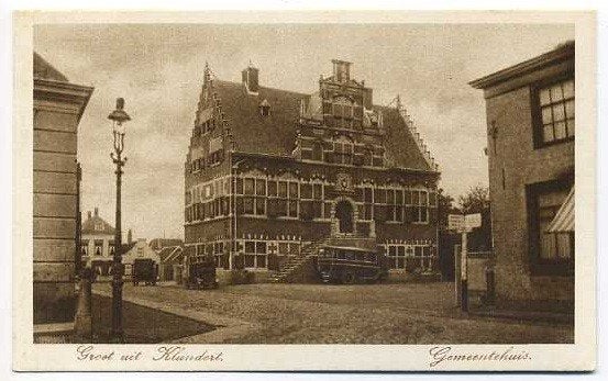 Klundert - Gemeentehuis, Ophalen of Verzenden, 1940 tot 1960, Ongelopen, Noord-Brabant