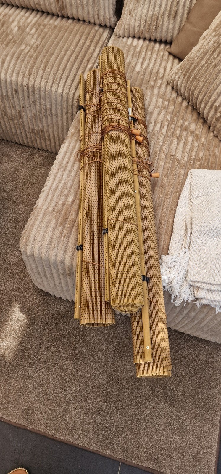 te koop 4 nieuwe bamboe jaloezie, Huis en Inrichting, Ophalen, Rolgordijn, Bamboe, Beige