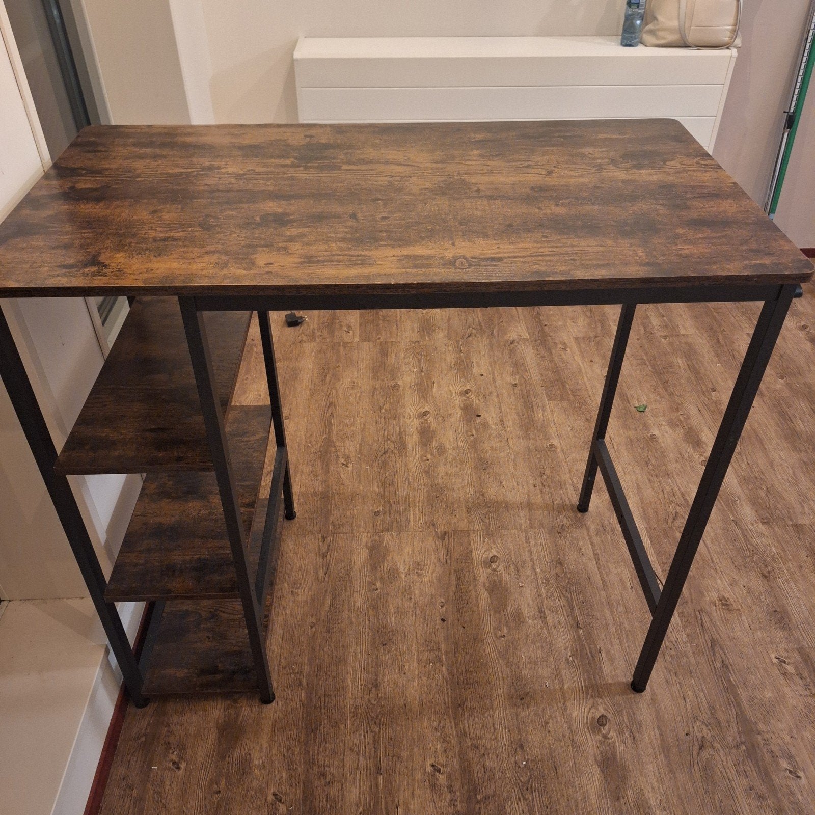 Isolde Bartafel 109x60 met 3 planken - bruin/zwart, Ophalen