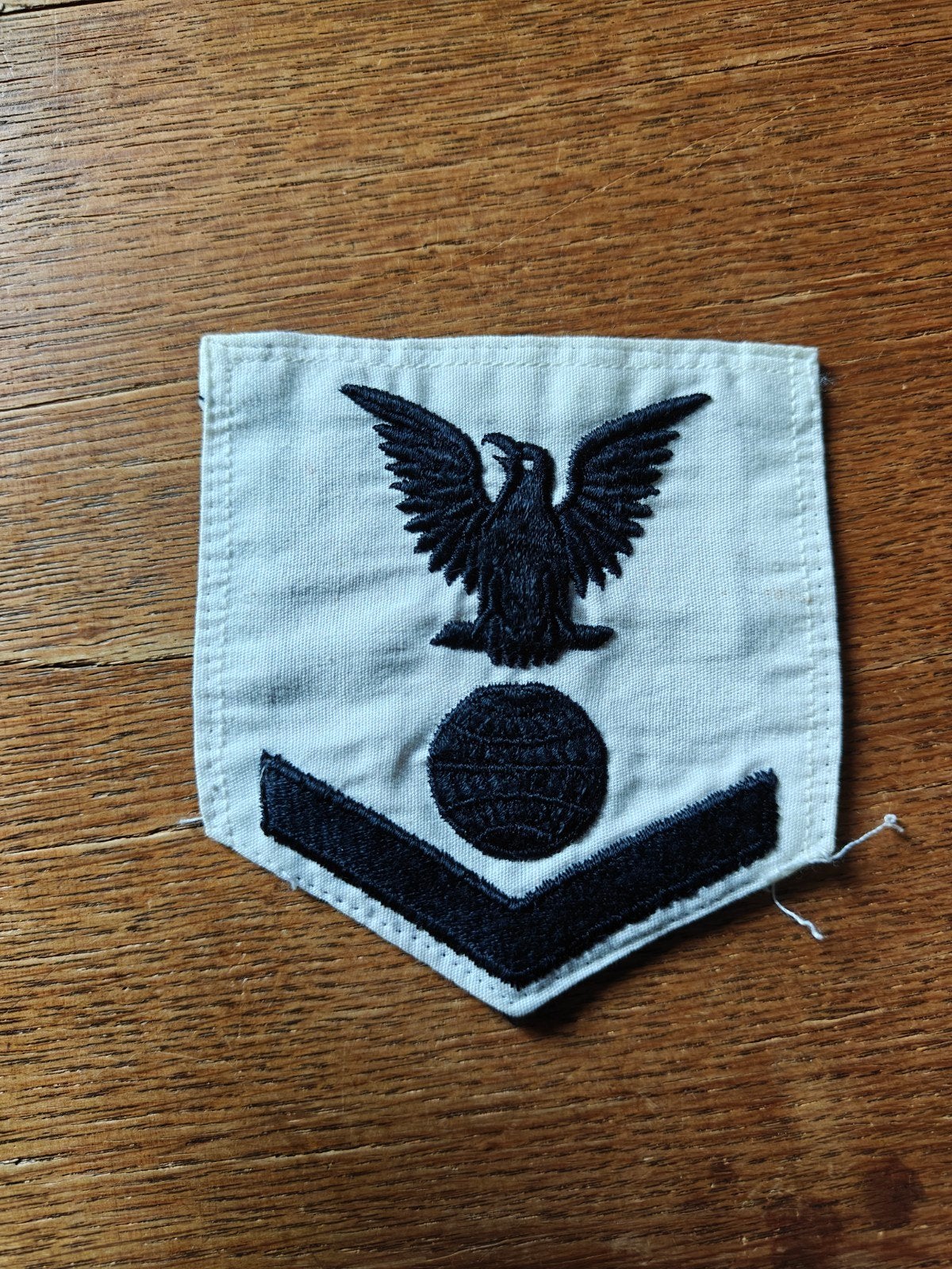 Navy rang patch wit 11, Ophalen of Verzenden, Marine, Amerika, Embleem of Badge