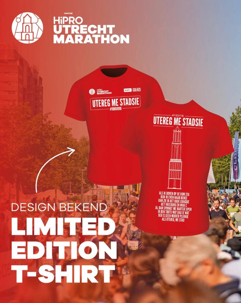 Utrecht marathon 2025 tshirt gezocht!, Ophalen of Verzenden, Gedragen, Maat 38/40 (M), Hardlopen of Fietsen