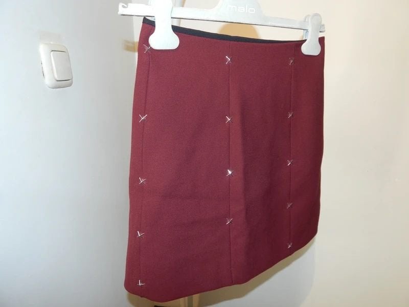 Mugler bordeaux rode rok zilveren hardware sterretjes F36, Kleding | Dames, Rokken, Verzenden, Zo goed als nieuw, Maat 34 (XS) of kleiner