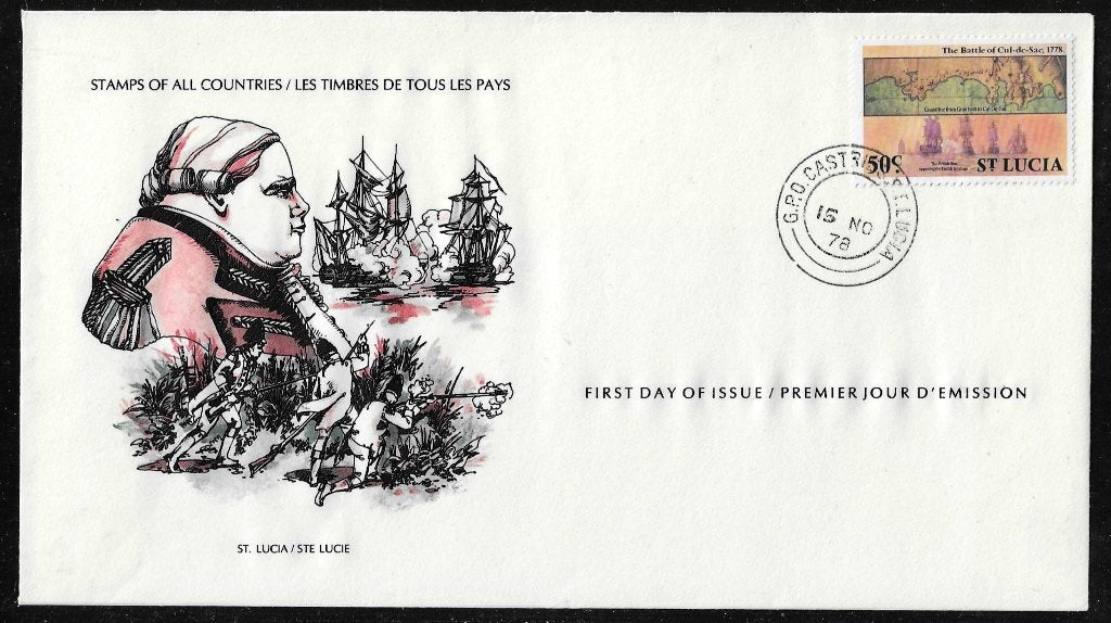 St. Lucia Michel FDC 443, Postzegels en Munten, Ophalen of Verzenden, Gestempeld, Midden-Amerika